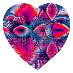 Cosmic Heart Of Fire, Abstract Crystal Palace Jigsaw Puzzle (heart) by DianeClancy