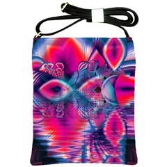 Cosmic Heart Of Fire, Abstract Crystal Palace Shoulder Sling Bag by DianeClancy