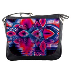 Cosmic Heart Of Fire, Abstract Crystal Palace Messenger Bag by DianeClancy