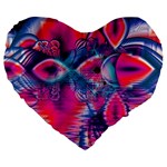 Cosmic Heart of Fire, Abstract Crystal Palace 19  Premium Heart Shape Cushion Front