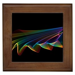  Flowing Fabric Of Rainbow Light, Abstract  Framed Ceramic Tile by DianeClancy