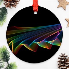  Flowing Fabric Of Rainbow Light, Abstract  Round Ornament by DianeClancy