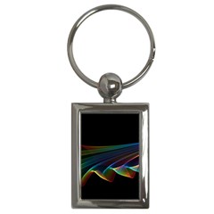  Flowing Fabric Of Rainbow Light, Abstract  Key Chain (rectangle) by DianeClancy