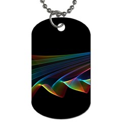  Flowing Fabric Of Rainbow Light, Abstract  Dog Tag (two-sided)  by DianeClancy