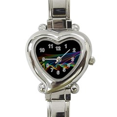  Flowing Fabric Of Rainbow Light, Abstract  Heart Italian Charm Watch 