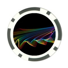  Flowing Fabric Of Rainbow Light, Abstract  Poker Chip