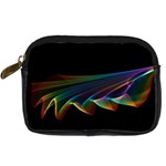  Flowing Fabric of Rainbow Light, Abstract  Digital Camera Leather Case Front