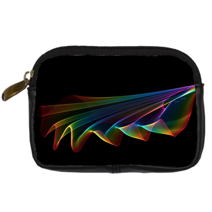  Flowing Fabric of Rainbow Light, Abstract  Digital Camera Leather Case