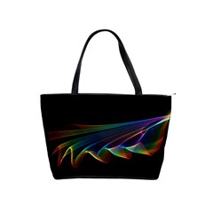  Flowing Fabric Of Rainbow Light, Abstract  Large Shoulder Bag