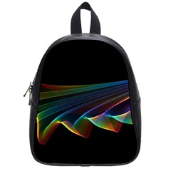  Flowing Fabric Of Rainbow Light, Abstract  School Bag (small) by DianeClancy