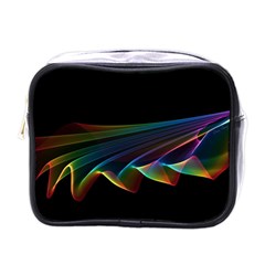  Flowing Fabric Of Rainbow Light, Abstract  Mini Travel Toiletry Bag (one Side) by DianeClancy