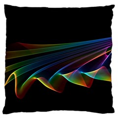  Flowing Fabric Of Rainbow Light, Abstract  Large Cushion Case (two Sided)  by DianeClancy