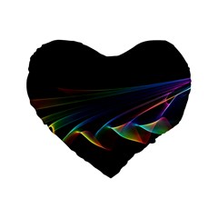  Flowing Fabric Of Rainbow Light, Abstract  16  Premium Heart Shape Cushion 