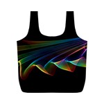  Flowing Fabric of Rainbow Light, Abstract  Reusable Bag (M) Front