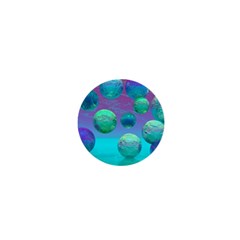 Ocean Dreams, Abstract Aqua Violet Ocean Fantasy 1  Mini Button Magnet by DianeClancy