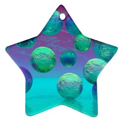 Ocean Dreams, Abstract Aqua Violet Ocean Fantasy Star Ornament by DianeClancy