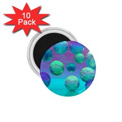 Ocean Dreams, Abstract Aqua Violet Ocean Fantasy 1 75  Button Magnet (10 Pack) by DianeClancy