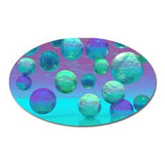 Ocean Dreams, Abstract Aqua Violet Ocean Fantasy Magnet (oval) by DianeClancy