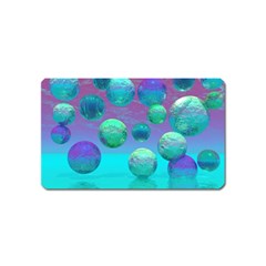 Ocean Dreams, Abstract Aqua Violet Ocean Fantasy Magnet (name Card) by DianeClancy