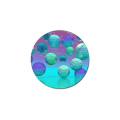 Ocean Dreams, Abstract Aqua Violet Ocean Fantasy Golf Ball Marker 10 Pack by DianeClancy