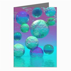 Ocean Dreams, Abstract Aqua Violet Ocean Fantasy Greeting Card (8 Pack) by DianeClancy