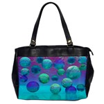 Ocean Dreams, Abstract Aqua Violet Ocean Fantasy Oversize Office Handbag (One Side) Front