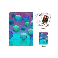 Ocean Dreams, Abstract Aqua Violet Ocean Fantasy Playing Cards (mini) by DianeClancy