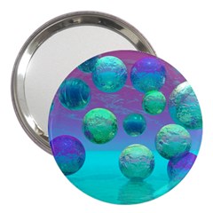 Ocean Dreams, Abstract Aqua Violet Ocean Fantasy 3  Handbag Mirror by DianeClancy