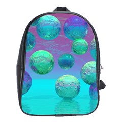 Ocean Dreams, Abstract Aqua Violet Ocean Fantasy School Bag (xl) by DianeClancy