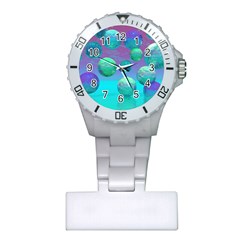 Ocean Dreams, Abstract Aqua Violet Ocean Fantasy Nurses Watch by DianeClancy