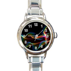 Fluted Cosmic Rafluted Cosmic Rainbow, Abstract Winds Round Italian Charm Watch