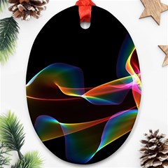 Fluted Cosmic Rafluted Cosmic Rainbow, Abstract Winds Oval Ornament