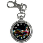 Fluted Cosmic Rafluted Cosmic Rainbow, Abstract Winds Key Chain Watch Front