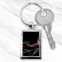 Fluted Cosmic Rafluted Cosmic Rainbow, Abstract Winds Key Chain (rectangle)