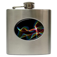 Fluted Cosmic Rafluted Cosmic Rainbow, Abstract Winds Hip Flask