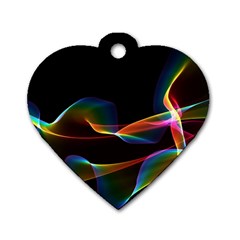 Fluted Cosmic Rafluted Cosmic Rainbow, Abstract Winds Dog Tag Heart (one Sided) 