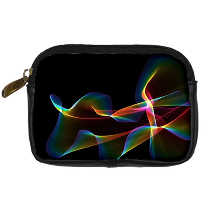 Fluted Cosmic Rafluted Cosmic Rainbow, Abstract Winds Digital Camera Leather Case