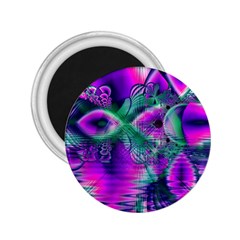  Teal Violet Crystal Palace, Abstract Cosmic Heart 2 25  Button Magnet