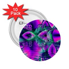  Teal Violet Crystal Palace, Abstract Cosmic Heart 2 25  Button (10 Pack) by DianeClancy