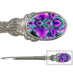  Teal Violet Crystal Palace, Abstract Cosmic Heart Letter Opener