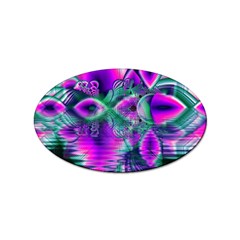  Teal Violet Crystal Palace, Abstract Cosmic Heart Sticker 10 Pack (oval) by DianeClancy