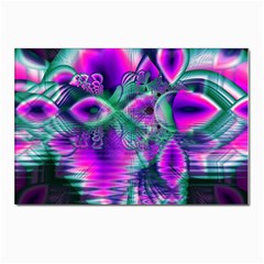  Teal Violet Crystal Palace, Abstract Cosmic Heart Postcards 5  X 7  (10 Pack)