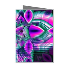  Teal Violet Crystal Palace, Abstract Cosmic Heart Mini Greeting Card (8 Pack) by DianeClancy