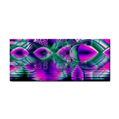  Teal Violet Crystal Palace, Abstract Cosmic Heart Hand Towel by DianeClancy