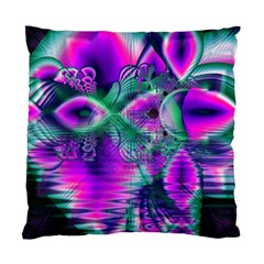  Teal Violet Crystal Palace, Abstract Cosmic Heart Cushion Case (two Sided)  by DianeClancy