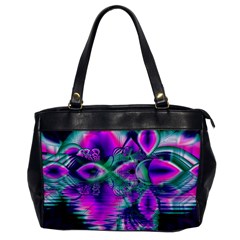  Teal Violet Crystal Palace, Abstract Cosmic Heart Oversize Office Handbag (one Side) by DianeClancy