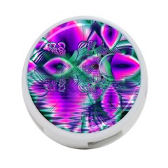  Teal Violet Crystal Palace, Abstract Cosmic Heart 4-port Usb Hub (one Side) by DianeClancy