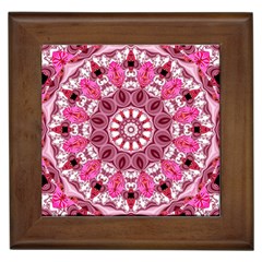 Twirling Pink, Abstract Candy Lace Jewels Mandala  Framed Ceramic Tile