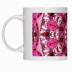 Twirling Pink, Abstract Candy Lace Jewels Mandala  White Coffee Mug