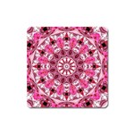 Twirling Pink, Abstract Candy Lace Jewels Mandala  Magnet (Square) Front